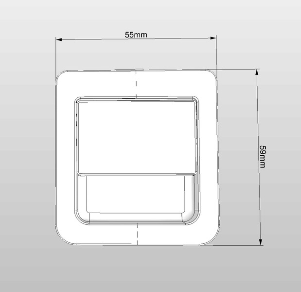 Západka 55 x 59 mm pre kľučky dverí 12 - 18 mm - matný chróm / čierna</p>