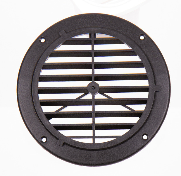 Ventilation grille, black, outside: 164mm, round