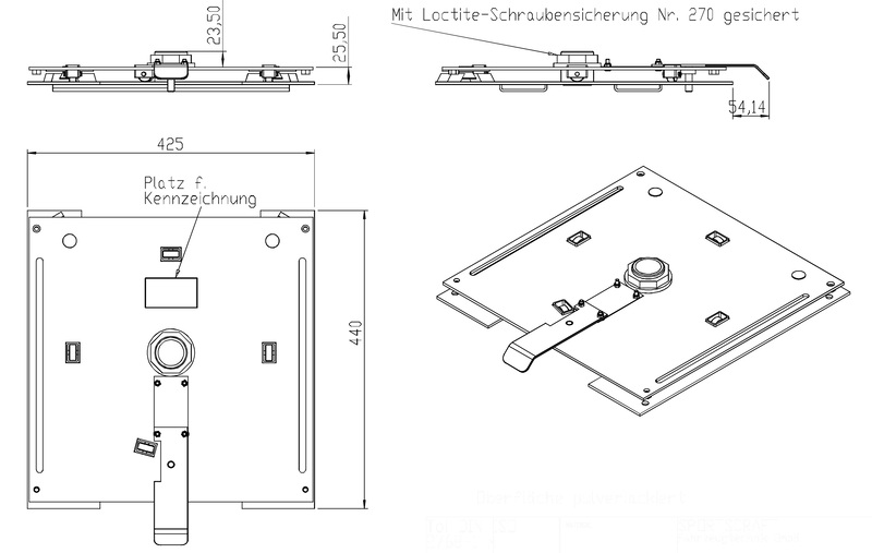 Otočná konzola s plochou základňou pre VW T5 / T6 / T6.1 – strana vodiča