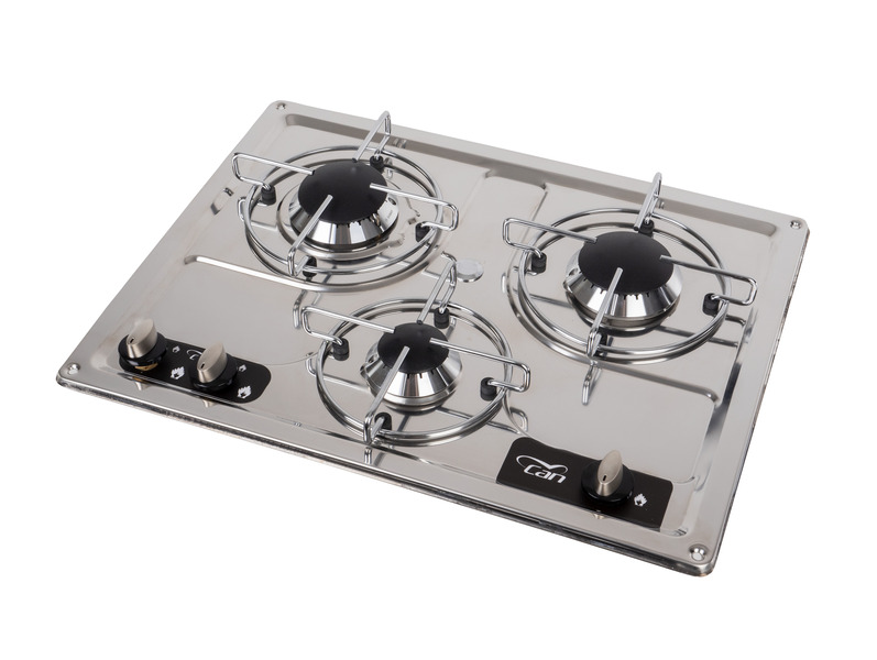 Stove 3-flame stainless steel W47 x D36 x H4 9 cm