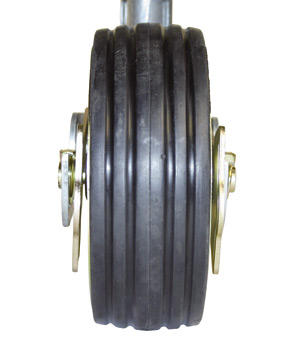 Nosné koleso 230 x 80 - Oceľové ráfiky - Gumové pneumatiky - S indikátorom nosnosti</p>