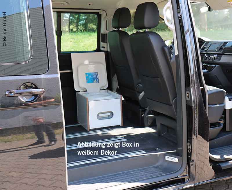 Kufrík Porta-Potti s povrchom z HPL v antracitovej farbe – sivá čalúnená podložka