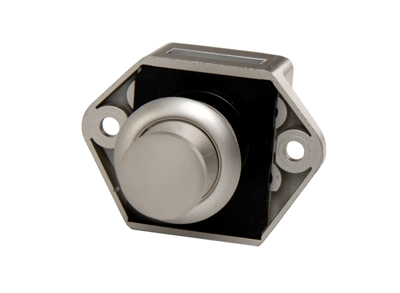 Zámok na nábytok Push Lock Mini – poniklovaný