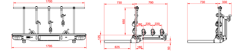Nosič bicyklov VELO – pre 2 bicykle alebo 2 elektrobicykle s LED osvetlením