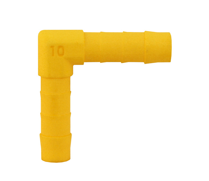 90Â° connector angled for 10mm hose 2pcs white yellow