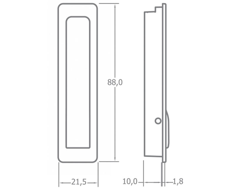 Sklopný háčik 88 × 21,5 mm