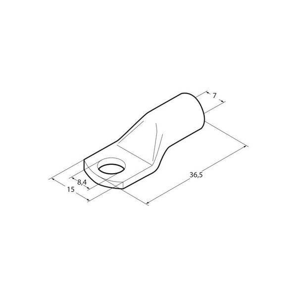 Kompresné káblové koncovky M8 pre menovitý prierez 25 mm - sada 5 kusov</p>