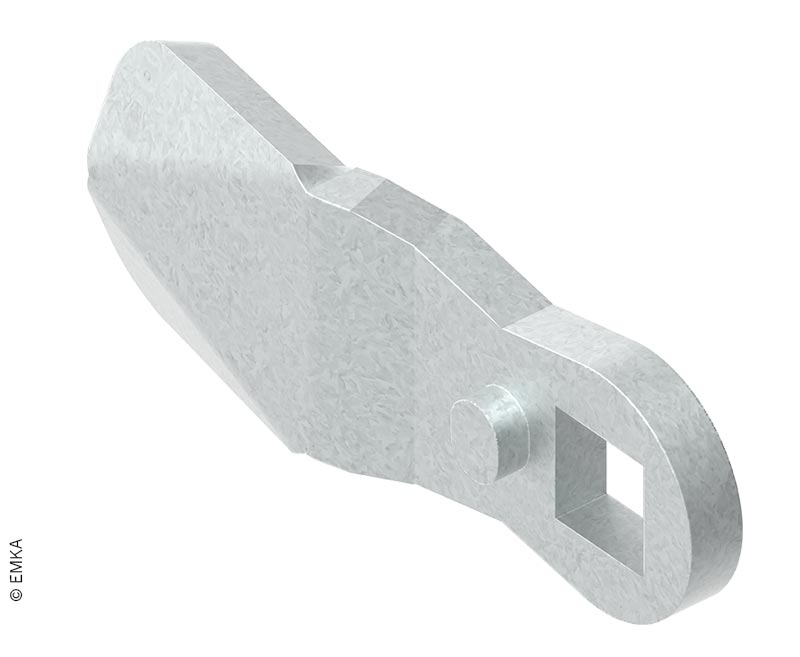 Jazýček pre bezpečnostný zámok dverí, výška: 16 mm, dĺžka: 45 mm