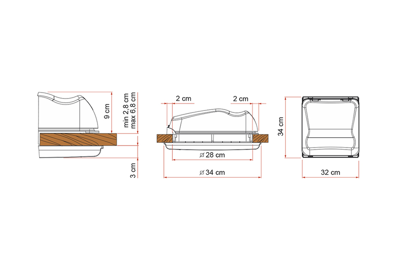 Strešný poklop VENT 28 F s aerodynamickým tvarom – Crystal