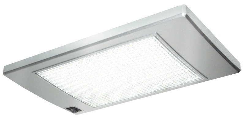 LED spotlight 12V, SlimLite silver, 185x110x12mm