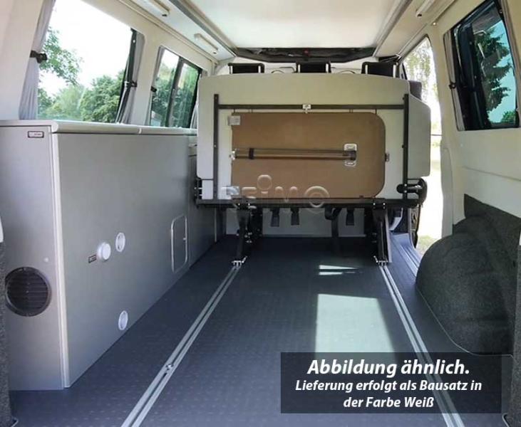Séria nábytku CityVan, biela s vysokým leskom pre VW T6/5 s krátkym rázvorom