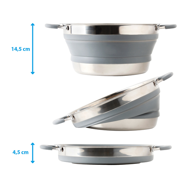 Skladací hrniec Volcano - 2,6 l - sivý</p>