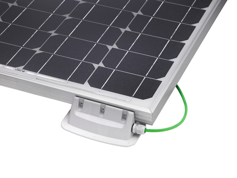 Súprava držiakov Solar (4 ks) s integrovaným priechodom cez strechu, sivá