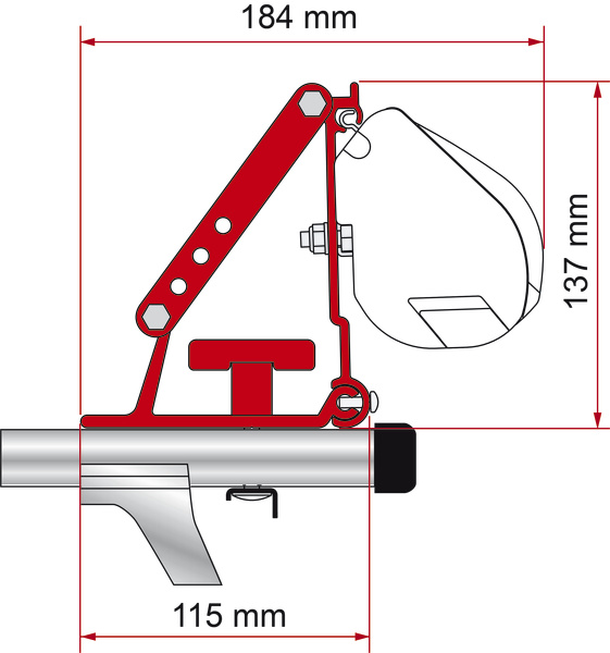 Adaptér do auta F1 / F35 / F43van / F45 / F50 / F55 pre strešné tyče</p>