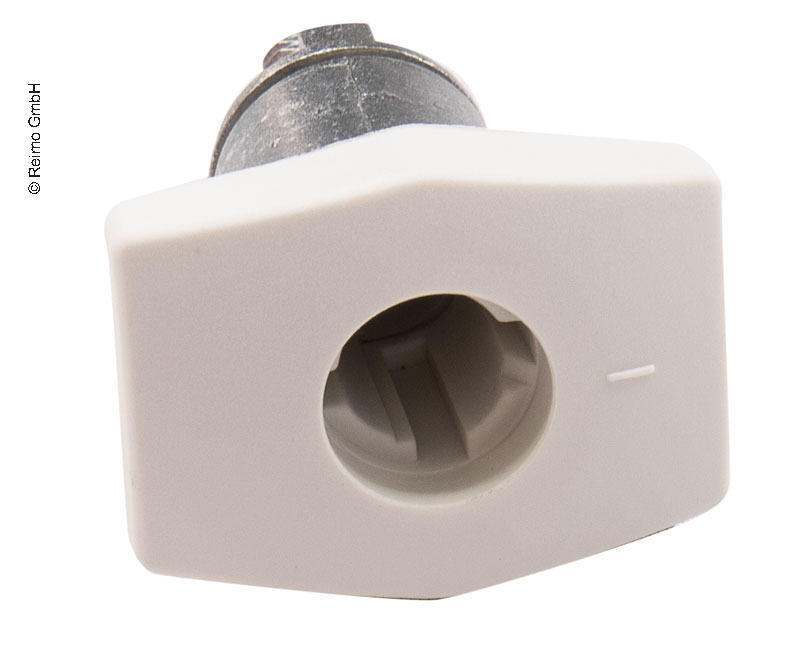 Zámok s chlopňou kufra biely štvorcový bez cylindrickej vložky + kľúč