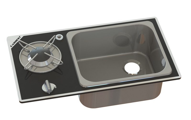 Kombinovaná varná doska a drez - 1 horák s bezpečnostným sklom</p>