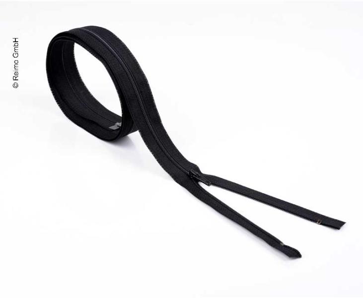 Zips 130 cm, deliteľný – odopínateľný, čierny, z plastu
