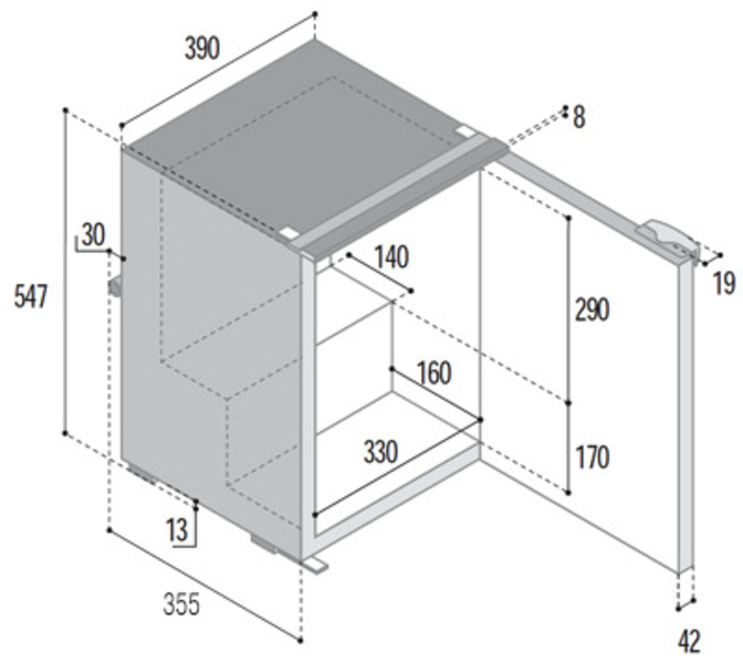 KĂĽhl freezer C39i - 39 l - Black</p>