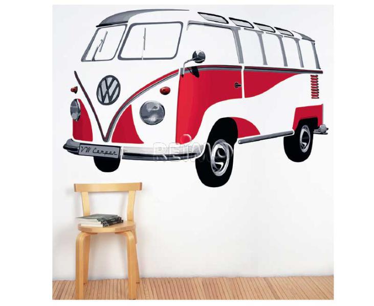 VW Collection VW T1 Bulli Bus Nálepka na stenu - Classic red</p>