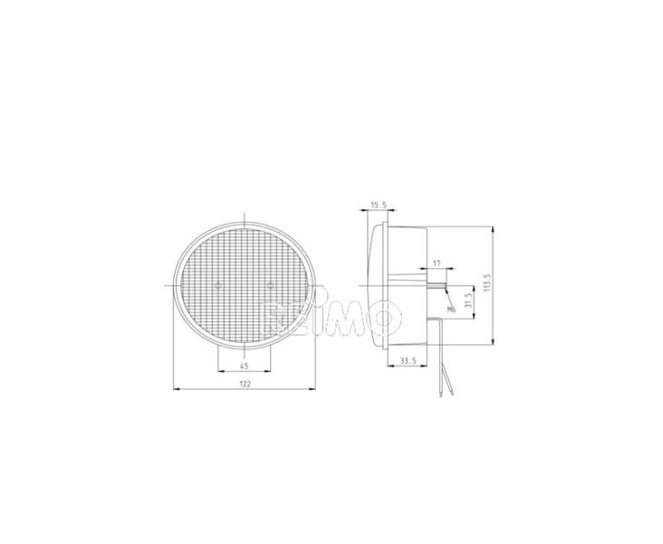 LED zadné hmlové svetlo 12 V, 4 W, červené, IP67, kábel 500 mm