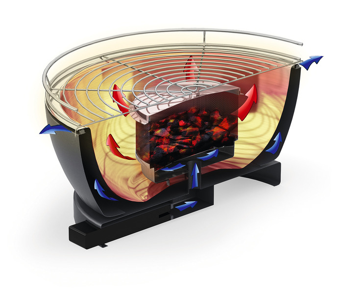 Stolný gril na drevené uhlie "Vesuvio" Ă 33 cm, antracit