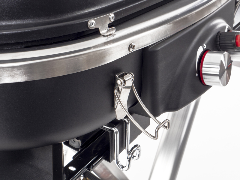 Plynový gril na vozíku s 2 horákmi a koncovým bezpečnostným zariadením - 50 mbar