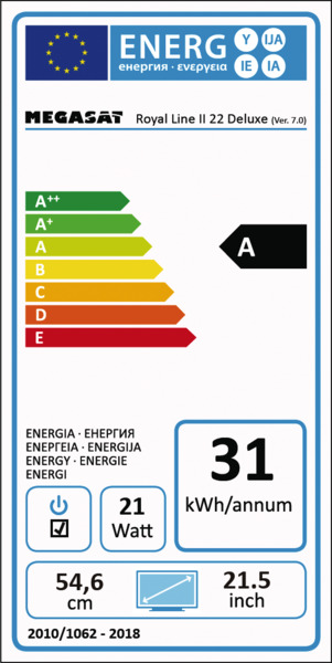 LED televízor Megasat Royal Line DeLuxe II 22"