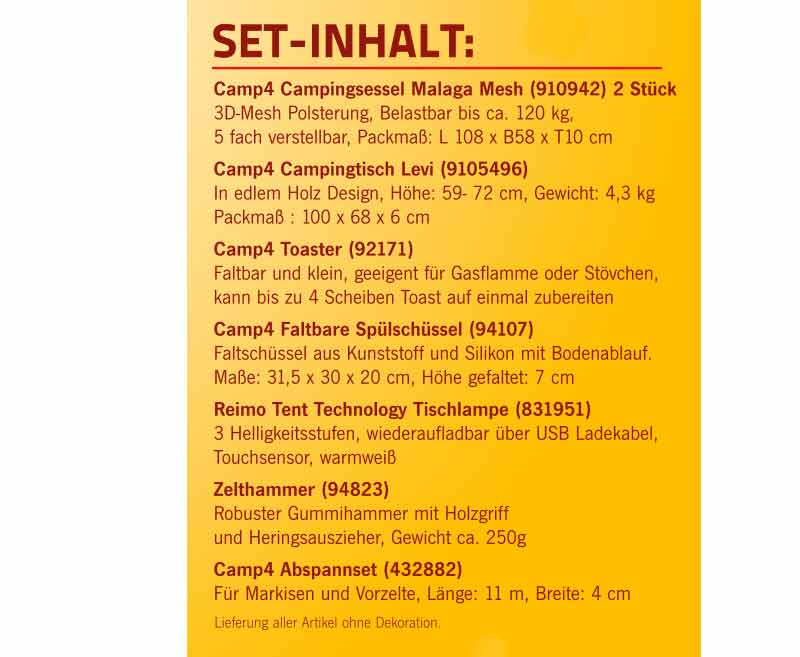 Kempingová štartovacia sada "Pro" pre 2 osoby