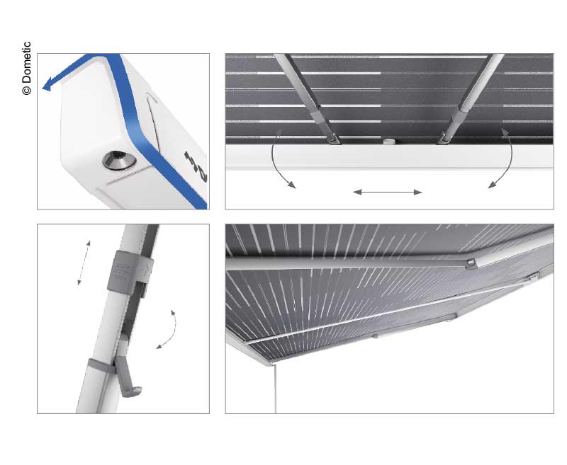 Perfect Wall 1100 3,5 m Puzdro biele Tkanina: horizontálne sivá