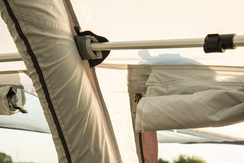 Vzduchová markíza pre obytné automobily CASA AIR, svetlosivá/sivá, vrátane vzduchového čerpadla