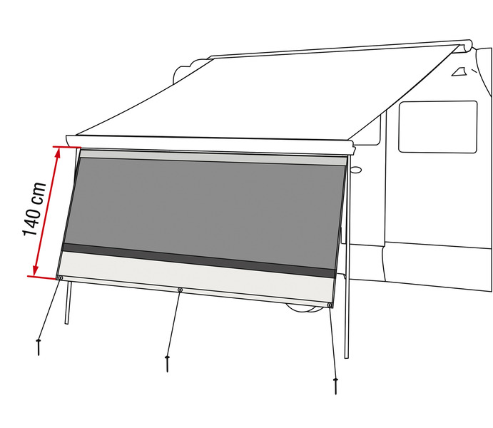Predná stena Fiamma Blocker 300 pre markízu F45, F80S, F65L, CS/XL, F35pro