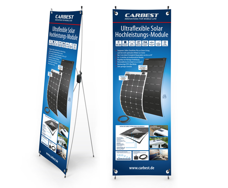 Carbest X-Banner - Motív: Solárny panel, nemecký, Veľkosť: 60x180cm