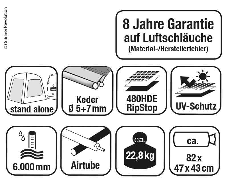 Predstanok Outdoor Revolution Movelite 1 – Š300 x H300 / V180–255 cm