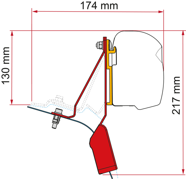 Adaptér na markízu F43van / F45 pre Ford Transit Custom Nugget - s výsuvnou strechou</p>