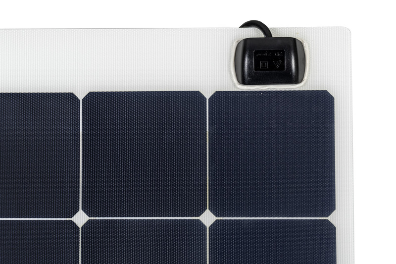 Ohybné solárne moduly „Power Panel Flex 110“ 12 V/110 z, 1125 × 540 × 3 mm, biele