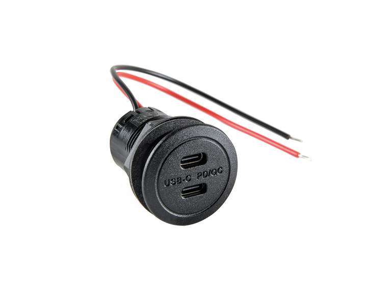 Dvojitá USB zásuvka s napájaním, 2x USB-C