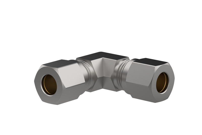 DREHMEISTER Rúrková spojka s rezaným krúžkom, ohnutá o 90° – 10 mm