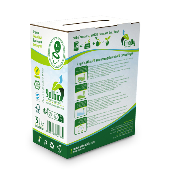 Solbio – prípravok do sanitárnych zariadení, 3,0 litra