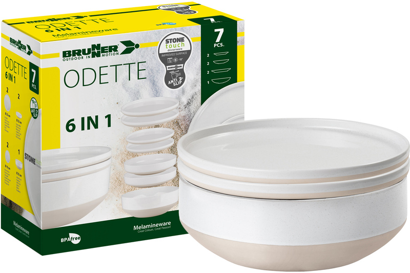 Súprava melamínového riadu Odette - 7 kusov - pre 2 osoby