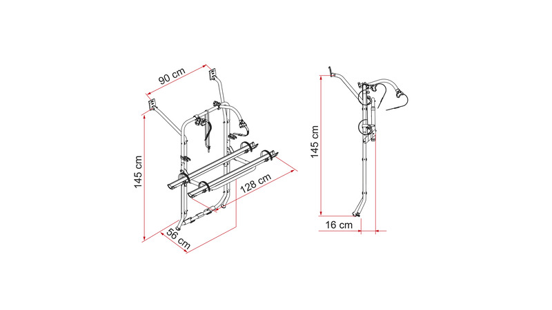 Bicykel pre VW T5 so zadnými dverami - strieborný</p>