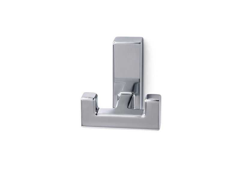 coat hook chrome high gloss, 2 hooks 50x50x45mm