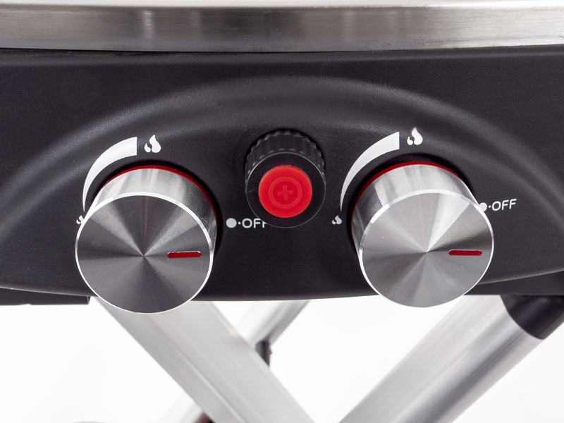 Plynový gril na vozíku s 2 horákmi a koncovým bezpečnostným zariadením - 30 mbar