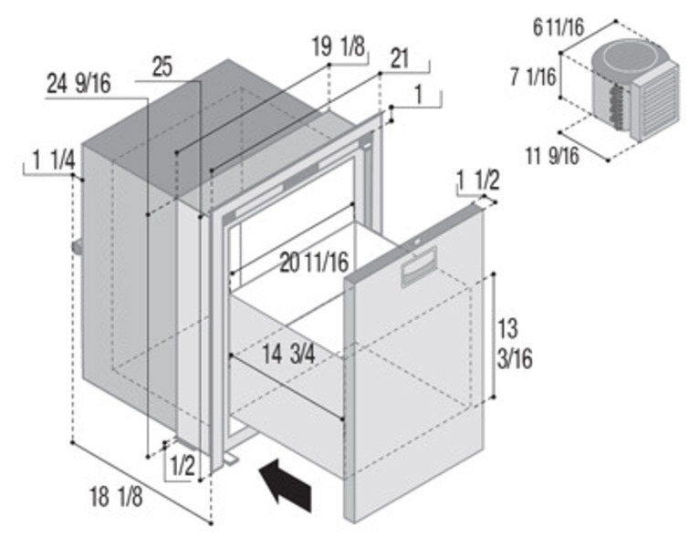Chladiaca zásuvka z nehrdzavejúcej ocele DW75 OCX2 - 75 l - nehrdzavejúca oceľ</p>