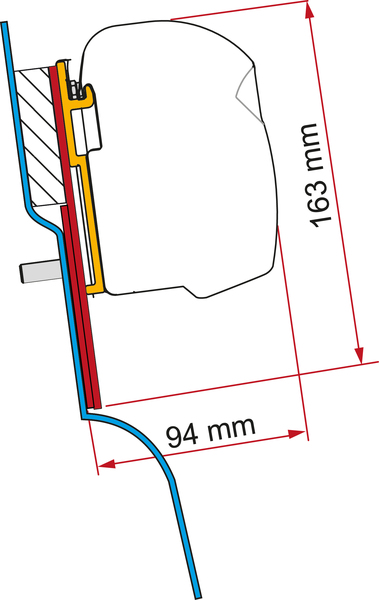 Adaptér na markízu F45 / F43van pre Ford Custom Nugget H2 / L2</p>