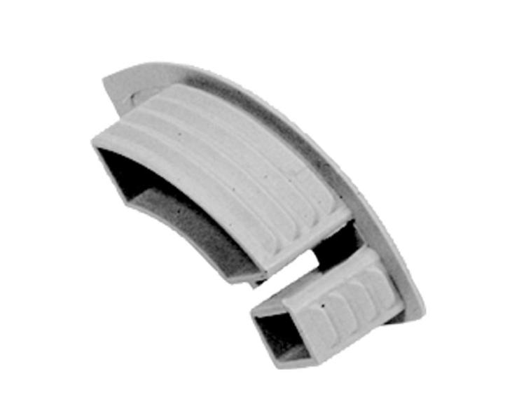 End cap Damper profile right, medium grey