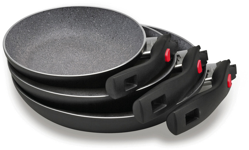 Granitová panvica Click+Cook, Ă24 cm, sklopné rukoväte