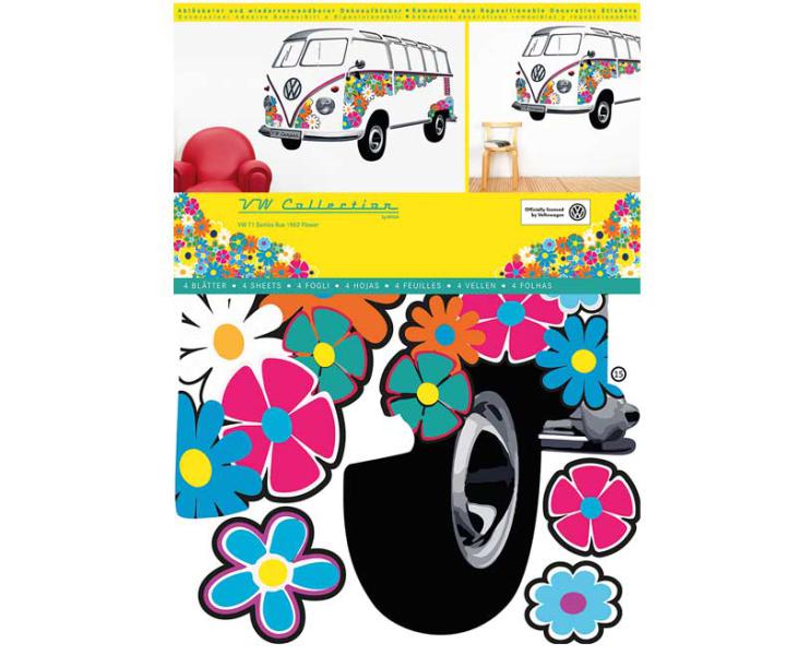 Tetovanie na stenu VW Collection T1 Bulli Bus - Flower</p>