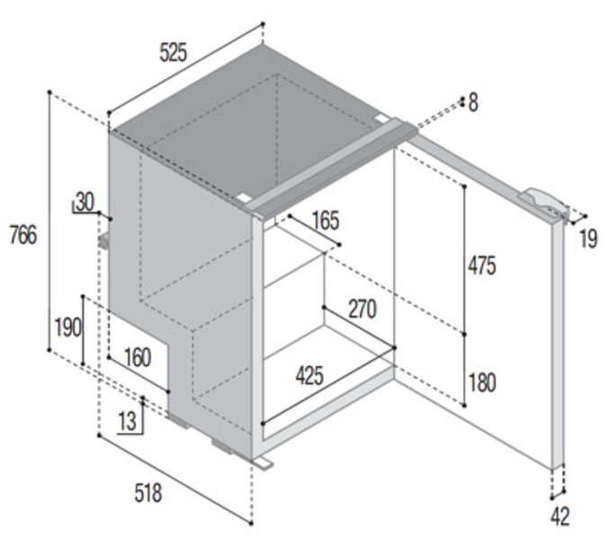 Kompresorová chladnička C115i - 115 l - sivá</p>