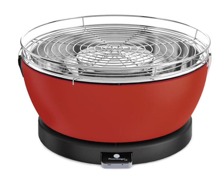 Stolný gril na drevené uhlie "Vesuvio" Ă 33 cm, červený