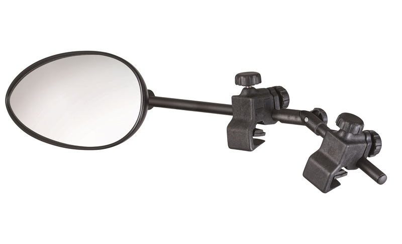 Zrkadlo pre karavan s farebnými bezpečnostnými pruhmi